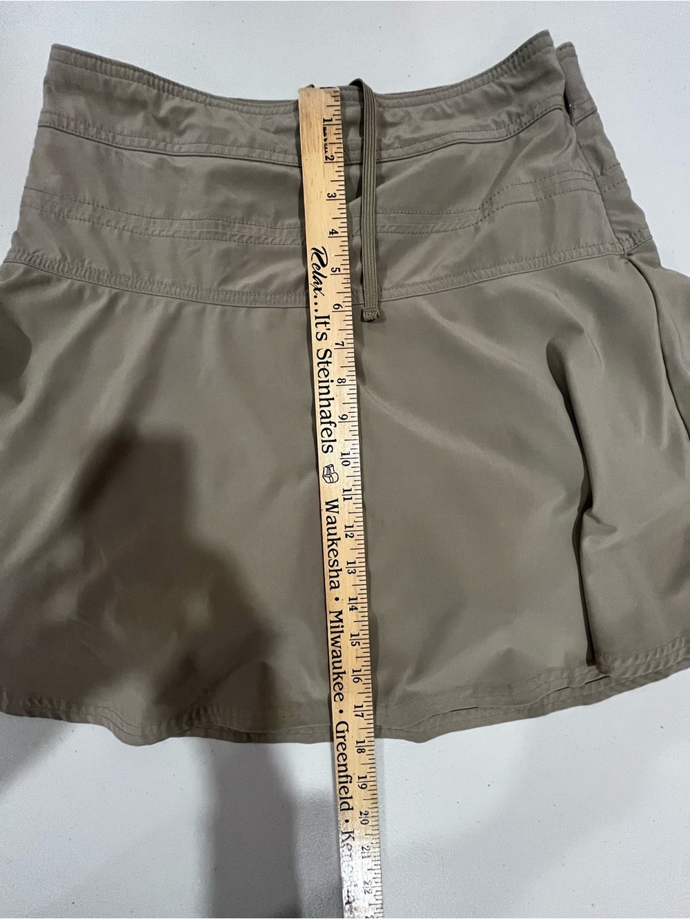 Athleta Khaki A-Line Skort with Drawstring Waist - Picture 9 of 10